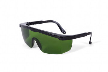 Protective glasses against laser radiation isolated on white background