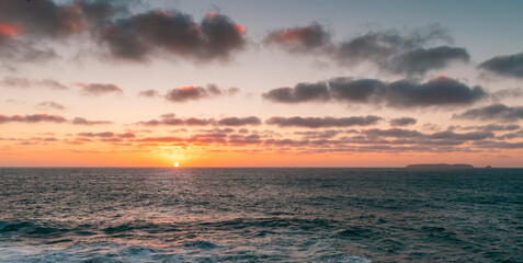 A beautiful view of the sunset in Atlantic Ocean