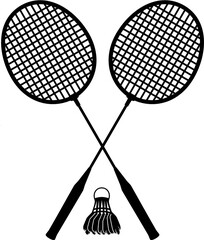 Vector illustration of the badminton equipment
