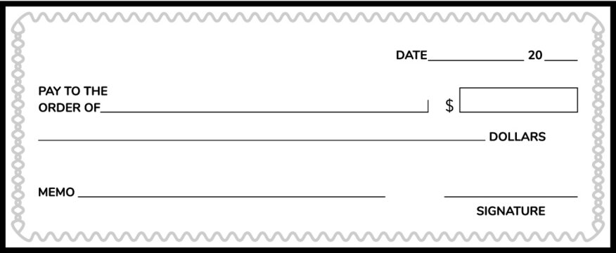 Vector illustration of the bank check