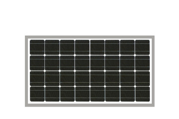 Closeup solar panels isolated on white background.