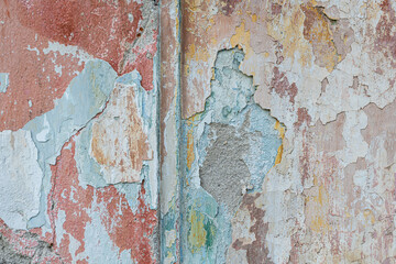 Texture of street old plastered wall for background