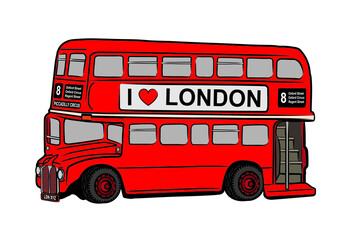 Vector illustration of traditional London double decker bus © Darko