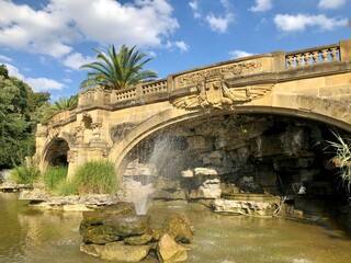Metz, France - August 29, 2019: The Moselle river in a sunny day in Metz