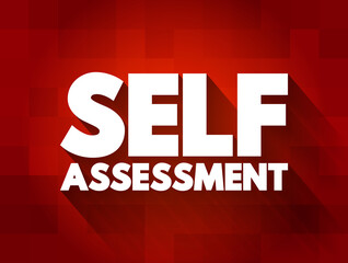 Self Assessment text quote, concept background