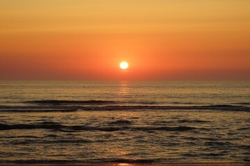 sunset on Henne beach, Jutland, Denmark