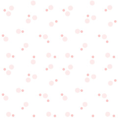 Abstract seamless pattern of delicate pink dots on a white background. Vector illustration of a good vintage greeting paper, fabric.
