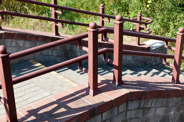 metal railings near the stairs