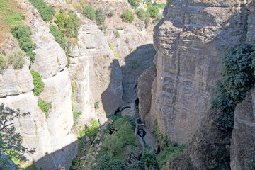 Fototapeta na wymiar Path between the gullies of Ronda, Malaga, Andalusia, Spain