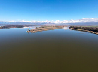 Aerial panorama of Koprinka Reservoir, Bulgaria