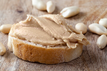 Fototapeta na wymiar delicious peanut butter and white bread