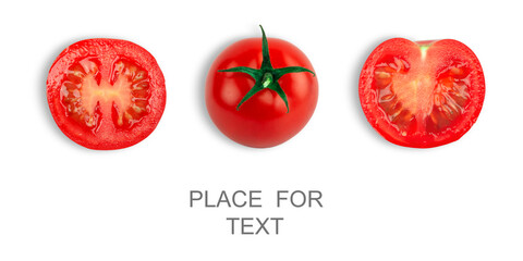 Fototapeta na wymiar Creative layout of tomatoes on a white background. Food concept. Сopy spaсe