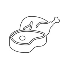 steak icon on a white background, vector illustration