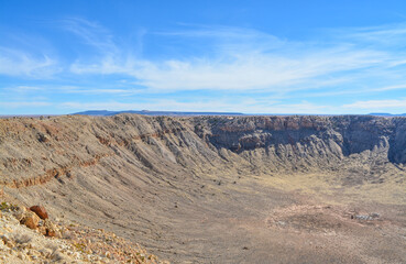 Fototapeta na wymiar Meteor Crater Natural Monument in the Arizona Rocky Plain