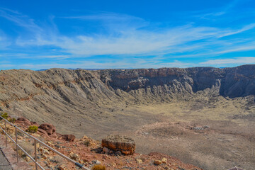 Meteor Crater Natural Monument in the Arizona Rocky Plain