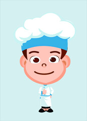 Cooking Child Chef Vector Illustration