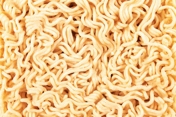 Structure of an instant noodle soup. Dry pasta used in instant dishes.