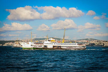 Fototapeta premium view of the bosphorus strait and ship