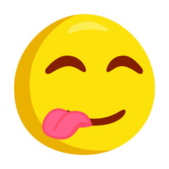 Savoring Food Emoji Icon Illustration. Hungry Vector Symbol Emoticon Design Doodle Vector.