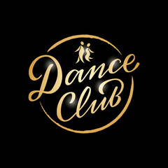 Vector illustration of dance club isolated lettering  for logo, advertisement, business card, signage, poster, product design. Handwritten creative text for web or print
