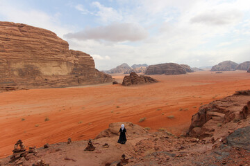 Stunning view to the desert of Wadi Rum from Lawrence’s Spring