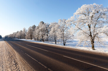 Fototapeta na wymiar road in the winter season