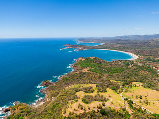 Fototapeta na wymiar Beautiful aerial view of the Carrillo beach and ocean in Costa Rica