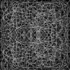 Abstract lines of graphic pattern. Design messy of random line white on black. Design print for illustration, wallpaper, texture, background, pattern.