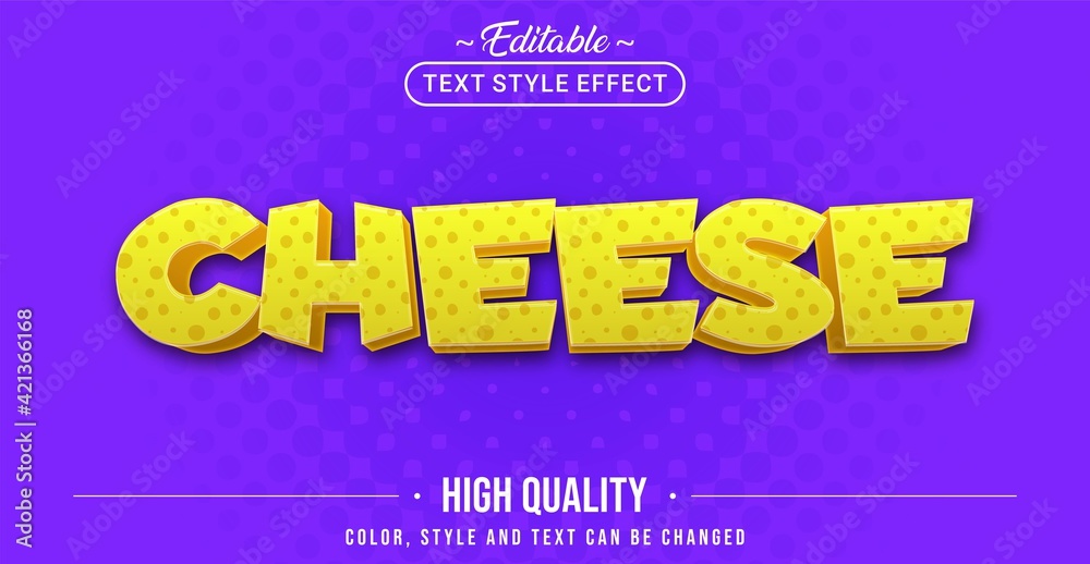 Aufkleber editable text style effect - cheese text style theme.