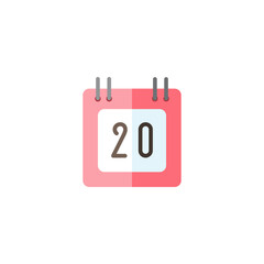 Calendar. Diary date. Flat color icon. Commerce vector illustration