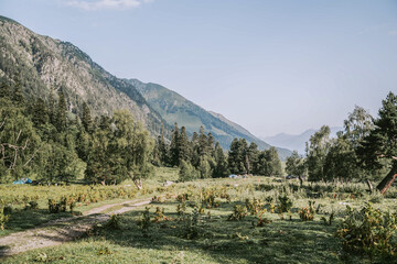 Travel across the Caucasus. Mountain landscape