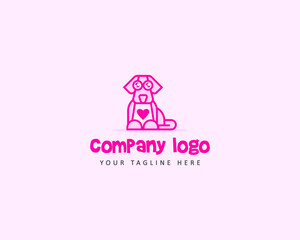 Dog logo,Pet Shop logo design vector template. Modern animal icon for store, veterinary clinic, hospital,shelter, business services, animal food , veterinary . with lovely colors with cute puppy shape