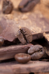 chocolate bar with cocoa powder