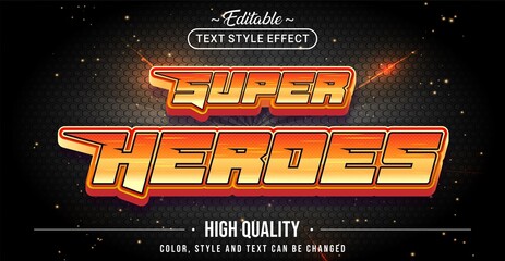 Editable text style effect - Super Heroes text style theme.