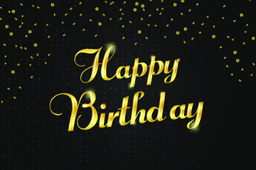 Golden Happy Birthday Lettering