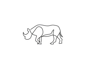 Rhino icon line , outline , logo design vector template. Modern safari animal icon .