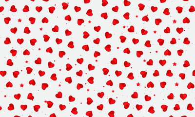 Love Heart Seamless Pattern With Dots and Stars