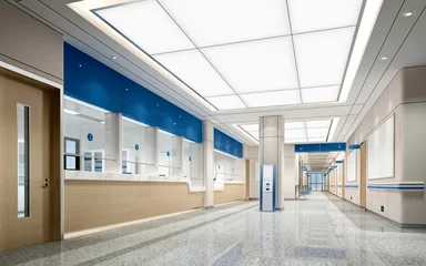 Fotobehang 3d render of hospital interior © Furkan TELLIOGLU