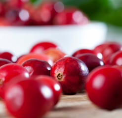 red whole sour healthy cranberries