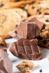 delicious wheat flour cookies and chocolate drops