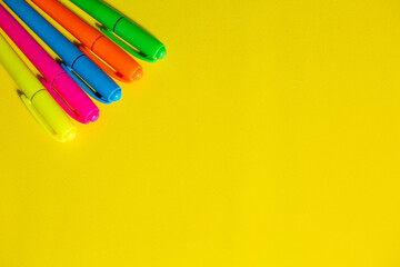 Background Yellow With Colored Pencils