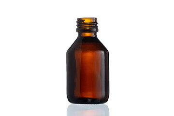 Brown Bottle without cap on white background.
Medical Brown Bottle on a white background.