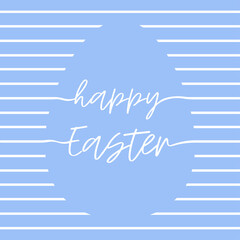 Happy Easter Glossy Gold Style Logo and Blank Egg Shape Created by Repeating Horizontal Lines with Lettering - Golden Elements on Black Rough Paper Background - Hand Drawn Doodle Design