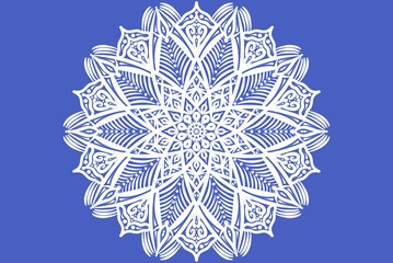 Mandala decoration ornament, isolated design element background. Tribal ethnic fashion motif for paper, textile, cloth fabric print. Digital art illustration