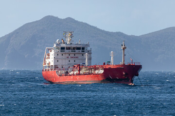  oil tanker,tanker ship,Saint Vincent and the Grenadines,west indies,caribbean sea,caribbean island,wheelhouse,radar mast,gunwale,cargo deck,tug,tugboat,tank ship,caribbean,clouds,coast,island,nature, © Dmitry Tonkopi