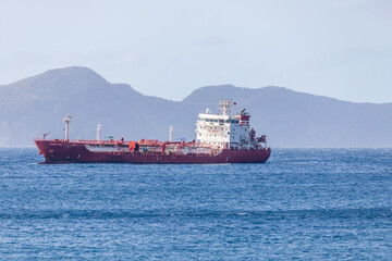  oil tanker,tanker ship,Saint Vincent and the Grenadines,west indies,caribbean sea,caribbean island,wheelhouse,radar mast,gunwale,cargo deck,tug,tugboat,tank ship,caribbean,clouds,coast,island,nature, © Dmitry Tonkopi