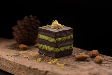 chocolate squares with avocado