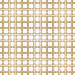 Golden vector geometric seamless pattern. Abstract gold and white texture with squares, grid, lattice, grill, net. Stylish luxury background. Simple repeat design for decor, wallpapers, prints, cover