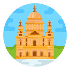 
A prague castle flat rounded icon

