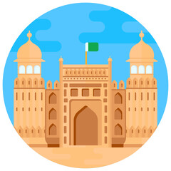 
Pak afghan border known as khyber pass, flat rounded icon

